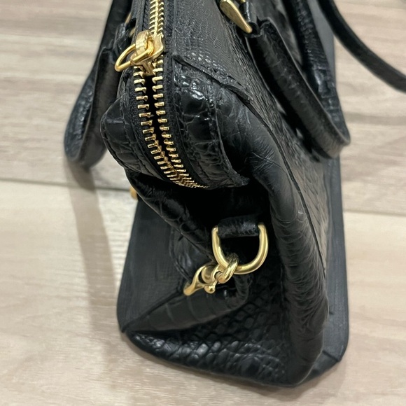 Brahmin Asher Melbourne Medium Black Anywhere Tote Handbag Purse Gold Tone - Picture 7 of 10